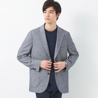 UNITED ARROWS green label relaxing：MEN’S ポリエステル ジャージ カノコ 2B ジャケット  -ウォッシャブル・ストレッチ・防シワ・吸水速乾-