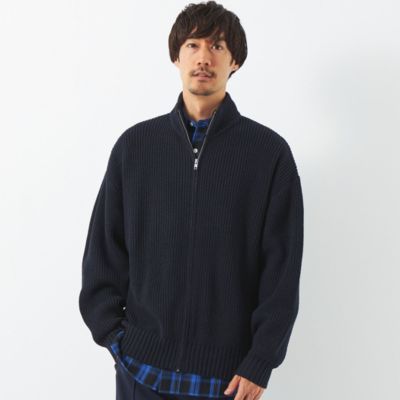 UNITED ARROWS green label relaxing：MEN’S 【WEB限定】＜GLR or＞ドライバーズニット ジップ カーディガン