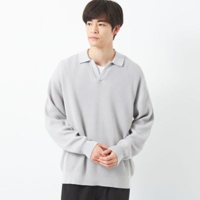 UNITED ARROWS green label relaxing：MEN’S クリアコットン アゼ ポロスキッパー ニット