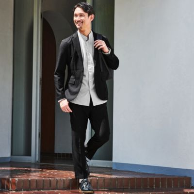 UNITED ARROWS green label relaxing：MEN’S 【WEB限定】JUSTFIT メランジ セットアップ  ジャケット＆パンツ -ストレッチ・防シワ-