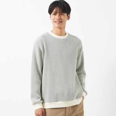 UNITED ARROWS green label relaxing：MEN’S ローゲージ ワッフル クルーネック カットソー