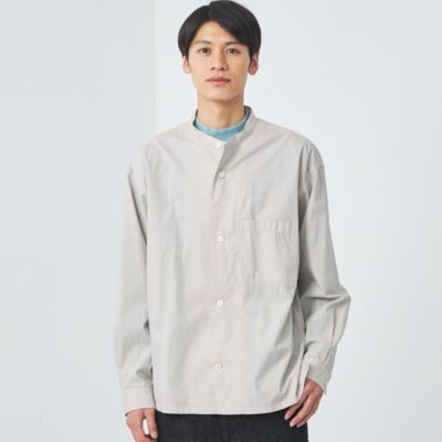 UNITED ARROWS green label relaxing：MEN’S 80 コードレーン バンドカラー 長袖 シャツ