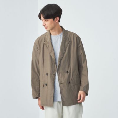 UNITED ARROWS green label relaxing：MEN’S ナイロン コットン ワッシャー ダブルブレスト ジャケット