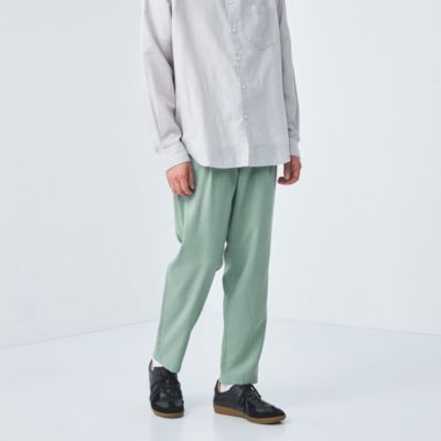 UNITED ARROWS green label relaxing：MEN'S(ユナイテッドアローズ グリーンレーベル リラクシング)のヘザー ピンヘッド 1プリーツ ユーティリティパンツ 9分丈 イージーパンツ -ストレッチ・防シワ-通販 | 集英社HAPPY PLUS STORE