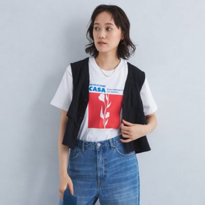 UNITED ARROWS green label relaxing(ユナイテッドアローズ グリーンレーベル リラクシング)のBOX ロゴ プリント  Tシャツ通販 eclat premium（エクラプレミアム）