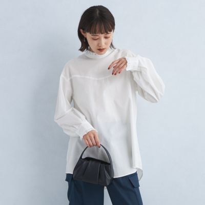 UNITED ARROWS green label relaxing(ユナイテッドアローズ グリーンレーベル リラクシング)の［size  SHORTあり］フリルネック ブラウス通販 eclat premium（エクラプレミアム）