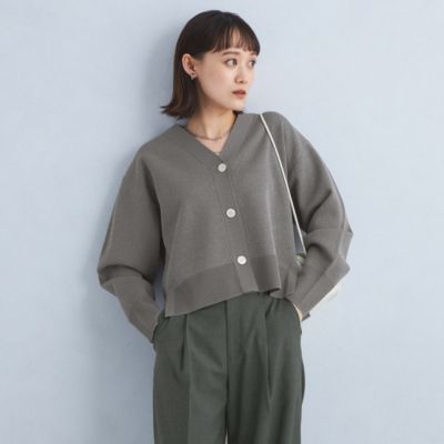 UNITED ARROWS green label relaxing(ユナイテッドアローズ グリーンレーベル リラクシング)のミラノリブ ラメ  Vネック ニット カーディガン -ウォッシャブル-通販 | 集英社HAPPY PLUS STORE