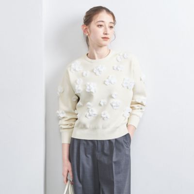 UNITED ARROWS(ユナイテッドアローズ)の3D フラワーモチーフ ロングスリーブ ニット通販 | 集英社HAPPY PLUS STORE