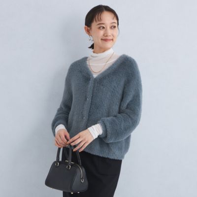 UNITED ARROWS green label relaxing(ユナイテッドアローズ グリーンレーベル リラクシング)のシャギー Vネック ニット  カーディガン通販 eclat premium（エクラプレミアム）