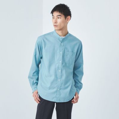 UNITED ARROWS green label relaxing：MEN'S(ユナイテッドアローズ グリーンレーベル リラクシング)のW/R  オックスブラッシュド バンドカラー シャツ -防シワ-通販 | 集英社HAPPY PLUS STORE