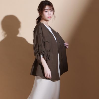 Droite Lautreamont ドローワット ロートレアモン の 洗濯機で洗える レーヨンリネンクロスバイオジャケット通販 Leeマルシェ