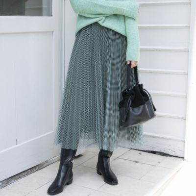 Vicky ビッキー の 手洗い可能 ギンガムチェック柄プリーツチュールスカート通販 Eclat Premium エクラプレミアム