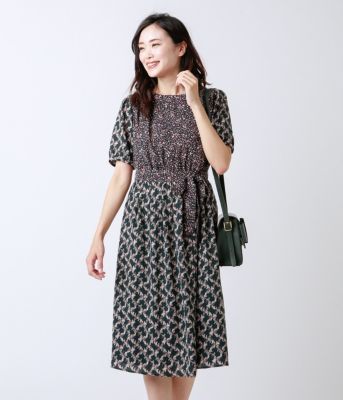 第1位獲得 ニューヨーカー ウィメンズ New Yorker リーフプリント５分袖ワンピース 気質アップ Teammedellin Co