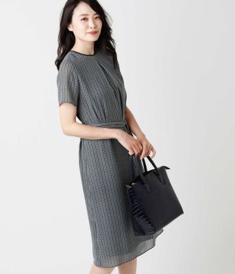 Newyorker ニューヨーカー の幾何学ヘリンボーンプリント 半袖ワンピース通販 集英社happy Plus Store