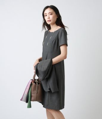 Newyorker ニューヨーカー のエレガンススーツ ウールシルクドビー ハイウエスト切り替えワンピース通販 集英社happy Plus Store